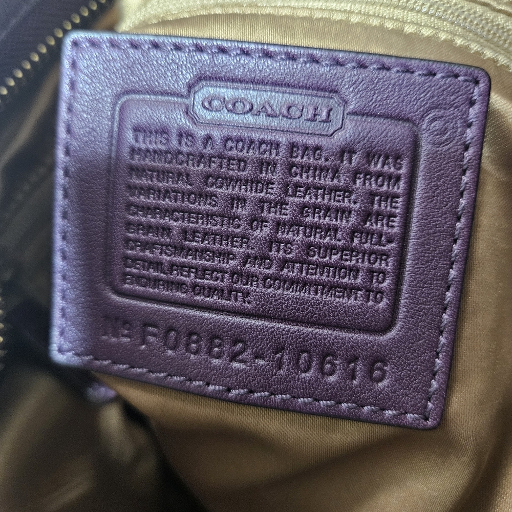 Vintage COACH Carly Hobo Bag Purse Purple Large Y2K No. F0882-10616 - Picture 14 of 16